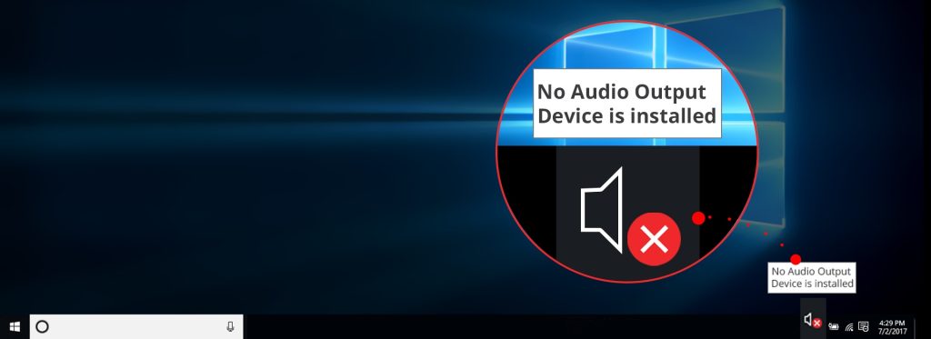 No Audio Output device is installed