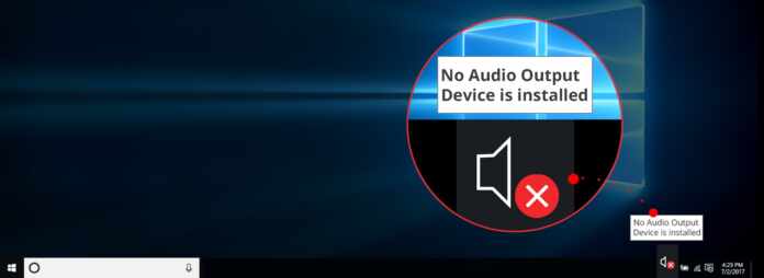 No Audio Output device is installed