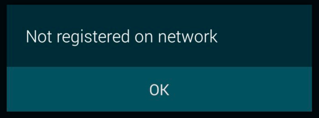not registered on network